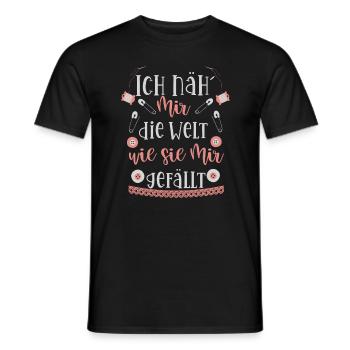 Ich näh mir die Welt sie mir gefällt Nähen Design - Männer T-Shirt - Schwarz - Vorne - AI Model Male 178 light (178cm)