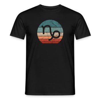 Signe du zodiaque Capricorne - T-shirt homme - noir - Devant - AI Model Male 178 light (178cm)