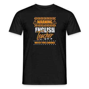 Professeur d’anglais - T-shirt homme - noir - Devant - AI Model Male 178 light (178cm)