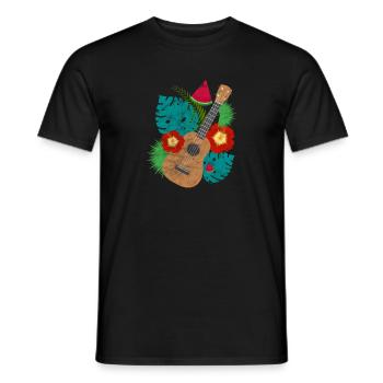 Ukulélé - T-shirt homme - noir - Devant - AI Model Male 178 light (178cm)
