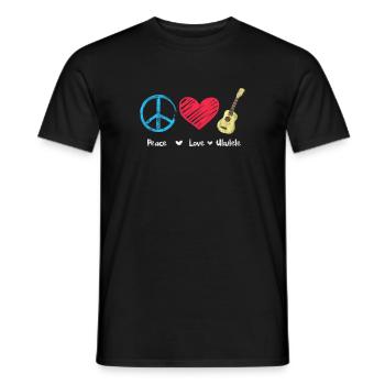 Ukulele - Männer T-Shirt - Schwarz - Vorne - AI Model Male 178 light (178cm)