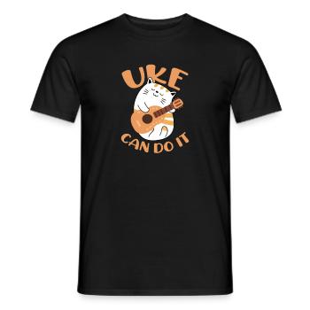 Ukulélé Cat Hawaii Guitare Uke Cats Cadeau - T-shirt homme - noir - Devant - AI Model Male 178 light (178cm)