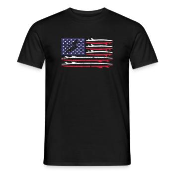 Surfing USA Surfer America Surfergirl Cadeau - T-shirt homme - noir - Devant - AI Model Male 178 light (178cm)