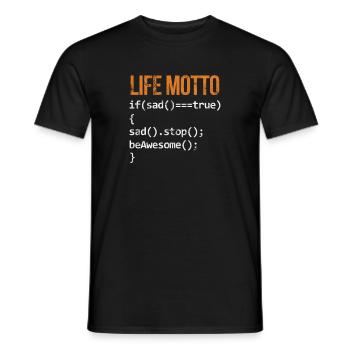 Software developer - Men's T-Shirt - black - Front - AI Model Male 178 light (178cm)