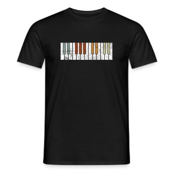 Piano - T-shirt homme - noir - Devant - AI Model Male 178 light (178cm)