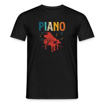 Pianiste - T-shirt homme - noir - Devant - AI Model Male 178 light (178cm)