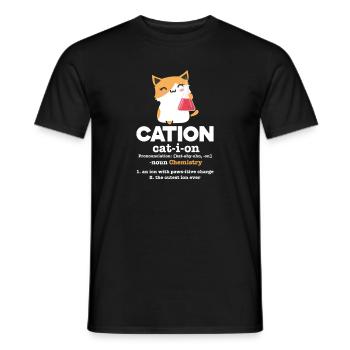 Chemie Katze - Männer T-Shirt - Schwarz - Vorne - AI Model Male 178 light (178cm)