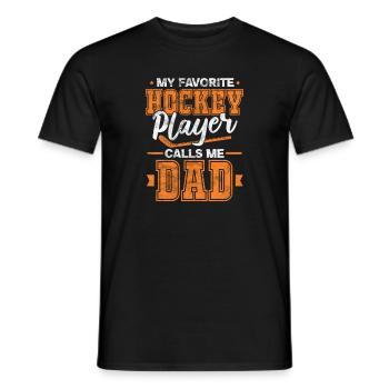 Eishockey Vater Hockey Eishockeyteam Dad Geschenk - Männer T-Shirt - Schwarz - Vorne - AI Model Male 178 light (178cm)
