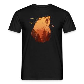 Ours Grizzly Ours Grizzly Nature Sauvage Extérieur - T-shirt homme - noir - Devant - AI Model Male 178 light (178cm)