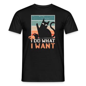 Je fais ce que je veux Cheeky Cat Cat Drôle - T-shirt homme - noir - Devant - AI Model Male 178 light (178cm)