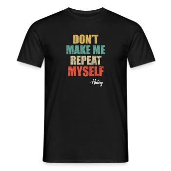 Professeur d’histoire Professeur d’histoire Histoire - T-shirt homme - noir - Devant - AI Model Male 178 light (178cm)