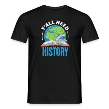 Professeur d’histoire Professeur d’histoire Histoire - T-shirt homme - noir - Devant - AI Model Male 178 light (178cm)
