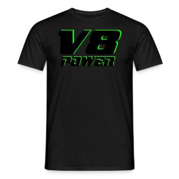 V8 - T-shirt homme - noir - Devant - AI Model Male 178 light (178cm)