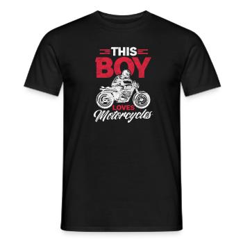 Biker Junge Bike Motorrad Motorradfahrer Geschenk - Männer T-Shirt - Schwarz - Vorne - AI Model Male 178 light (178cm)