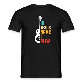 Guitar Jesus - Men's T-Shirt - black - Front - AI Model Male 178 light (178cm)