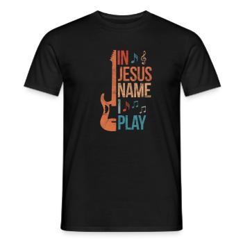 Guitar Jesus Christ Guitarist God Gift - Men's T-Shirt - black - Front - AI Model Male 178 light (178cm)