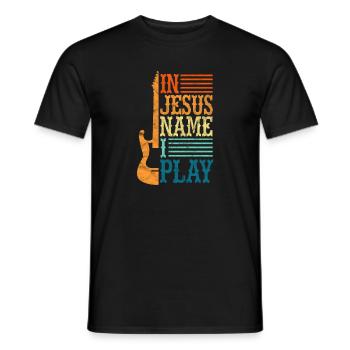Guitar Jesus Christ Guitarist God Gift - Men's T-Shirt - black - Front - AI Model Male 178 light (178cm)