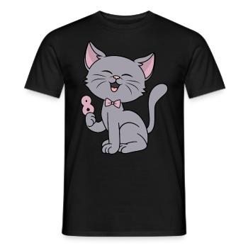 8 ans fille drôle chat 8ème anniversaire - T-shirt homme - noir - Devant - AI Model Male 178 light (178cm)