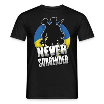 Ukraine - Never Surrender - Männer T-Shirt - Schwarz - Vorne - AI Model Male 178 light (178cm)