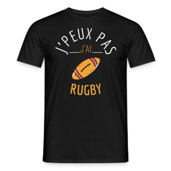 j'peux pas j'ai rugby - T-shirt homme - noir - Devant - AI Model Male 178 light (178cm)