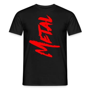 METAL Heavy Metal Death Black Rock Music - Men's T-Shirt - black - Front - AI Model Male 178 light (178cm)