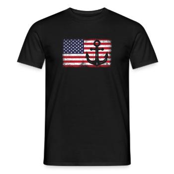 Captain USA - Men's T-Shirt - black - Front - AI Model Male 178 light (178cm)