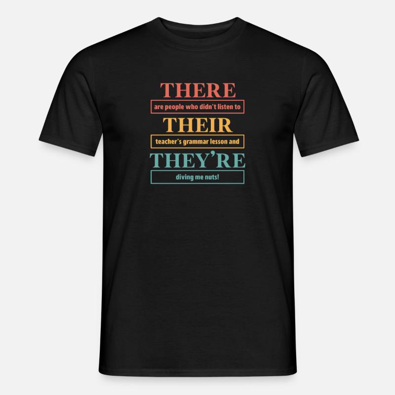 Grammatik Lehrer Schule Deutsch Lehrerin Geschenk - Männer T-Shirt - Schwarz