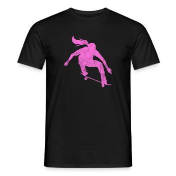 Skateboard Skater Girl Skate Skaten Geschenk - Männer T-Shirt - Schwarz - Vorne - AI Model Male 178 light (178cm)