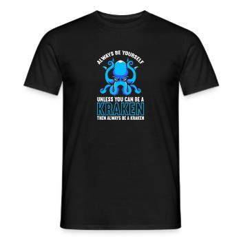 Krake - Männer T-Shirt - Schwarz - Vorne - AI Model Male 178 light (178cm)