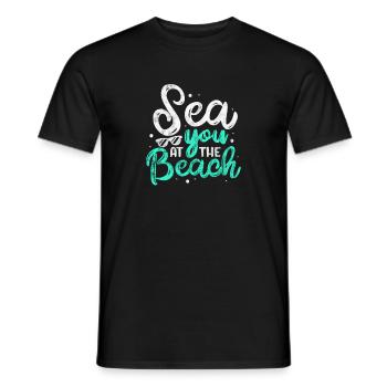 Vacances à la plage Été Soleil Mer Cadeau de vacances - T-shirt homme - noir - Devant - AI Model Male 178 light (178cm)