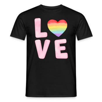 LGBTQ Gay Pride Month Rainbow Love is Love - Männer T-Shirt - Schwarz - Vorne - AI Model Male 178 light (178cm)