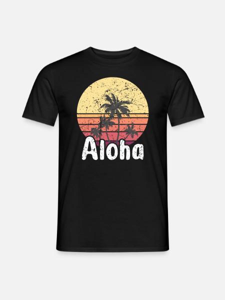Aloha - Hawaii Surfing Retro Sunset - Men's T-Shirt - black