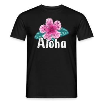 Aloha - Hawaii Surfing Retro Sunset - Men's T-Shirt - black - Front - AI Model Male 178 light (178cm)