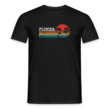 Floride Usa Miami America Cadeau de voyage de vacances - T-shirt homme - noir - Devant - AI Model Male 178 light (178cm)