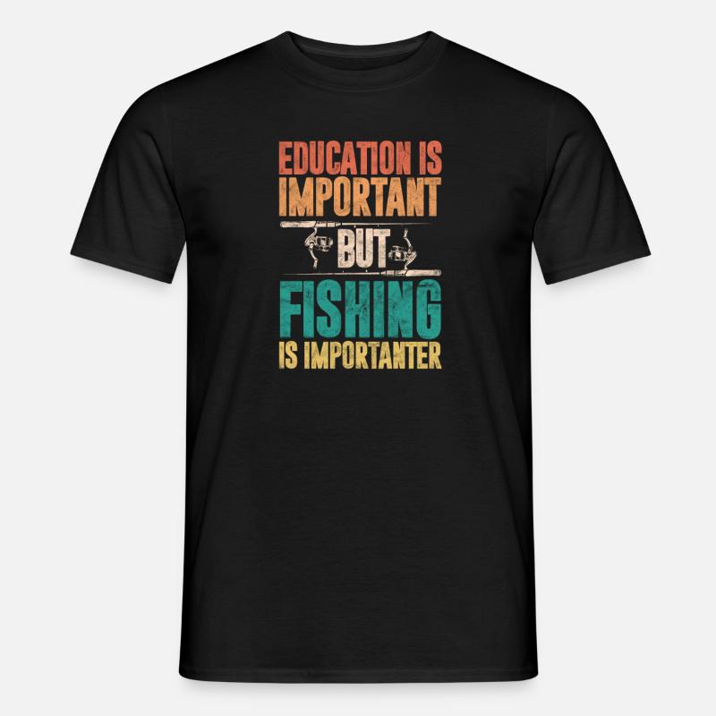 Angler - Männer T-Shirt - Schwarz