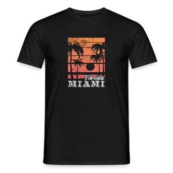 Miami Floride USA Amérique Cadeau de Voyage de Vacances - T-shirt homme - noir - Devant - AI Model Male 178 light (178cm)