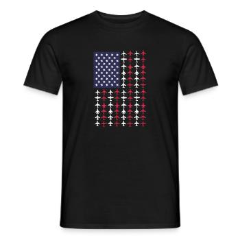 Pilot Flugzeug Fliegen Flieger Geschenk - Männer T-Shirt - Schwarz - Vorne - AI Model Male 178 light (178cm)