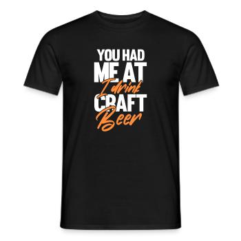 Bière - T-shirt homme - noir - Devant - AI Model Male 178 light (178cm)