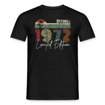 40 ans Octobre 1982 Vintage Édition Limitée - T-shirt homme - noir - Devant - AI Model Male 178 light (178cm)