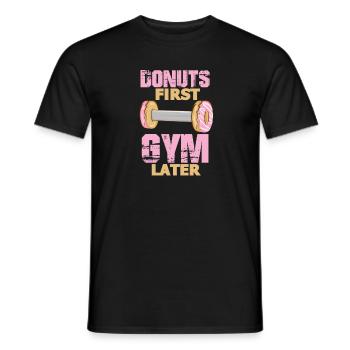 Donut Fitness Gym Workout Donuts Geschenk - Männer T-Shirt - Schwarz - Vorne - AI Model Male 178 light (178cm)