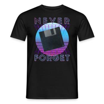 Never Forget Retro 80s 90s Nostalgia - Men's T-Shirt - black - Front - AI Model Male 178 light (178cm)