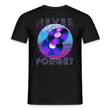 Never Forget Retro 80s 90s Nostalgia - Men's T-Shirt - black - Front - AI Model Male 178 light (178cm)