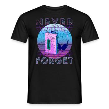 Never Forget Retro 80er 90er Nostalgie - Männer T-Shirt - Schwarz - Vorne - AI Model Male 178 light (178cm)