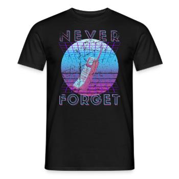 Never Forget Retro 80s 90s Nostalgia - Men's T-Shirt - black - Front - AI Model Male 178 light (178cm)
