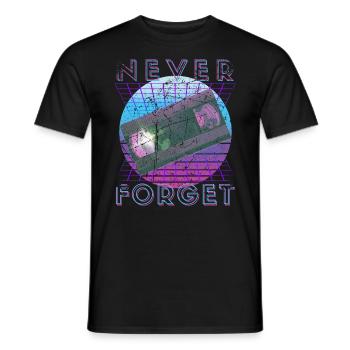 Never Forget Retro 80s 90s Nostalgia - Men's T-Shirt - black - Front - AI Model Male 178 light (178cm)