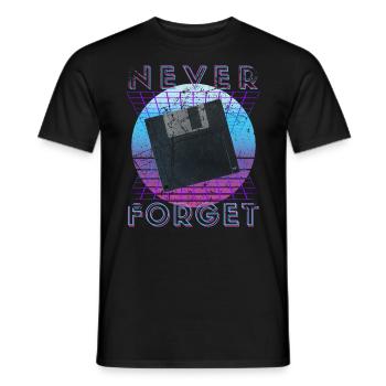 Never Forget Retro 80s 90s Nostalgia - Men's T-Shirt - black - Front - AI Model Male 178 light (178cm)