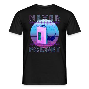Never Forget Retro 80s 90s Nostalgia - Men's T-Shirt - black - Front - AI Model Male 178 light (178cm)