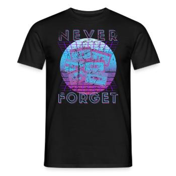 Never Forget Retro 80s 90s Nostalgia - Men's T-Shirt - black - Front - AI Model Male 178 light (178cm)