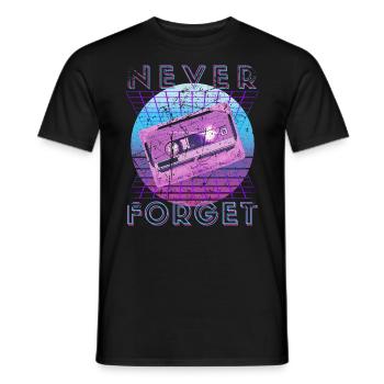Never Forget Retro 80s 90s Nostalgia - Men's T-Shirt - black - Front - AI Model Male 178 light (178cm)