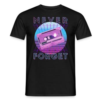 Never Forget Retro 80s 90s Nostalgia - Men's T-Shirt - black - Front - AI Model Male 178 light (178cm)